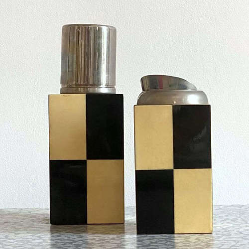 Aldo Tura Cocktail Shaker and Pitcher Set in Black and White