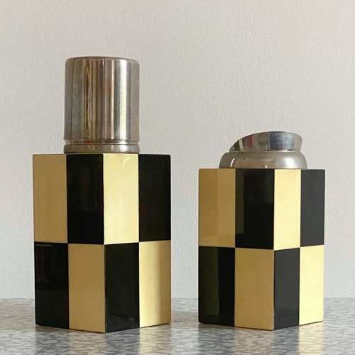 Aldo Tura Cocktail Shaker and Pitcher Set in Black and White