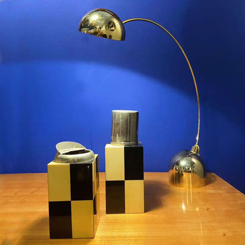 Aldo Tura Cocktail Shaker and Pitcher Set in Black and White