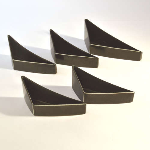 Minimalist Triangular Black and White Ceramic Bowls and Vases