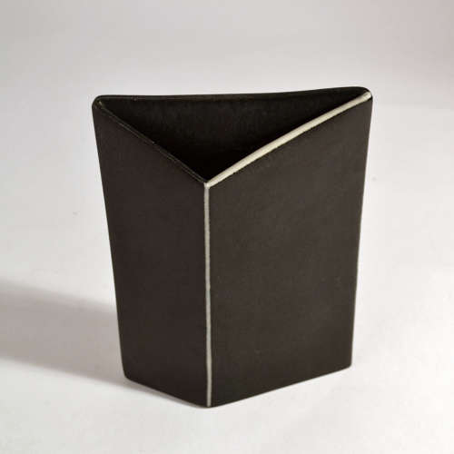 Minimalist Triangular Black and White Ceramic Bowls and Vases