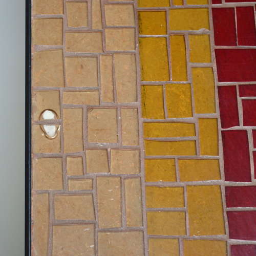 Mosaic Coffee Table with Abstract Pattern in Black, Red