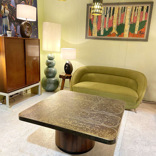 Two Seater Sofa in Spring Green by Isa Bergamo