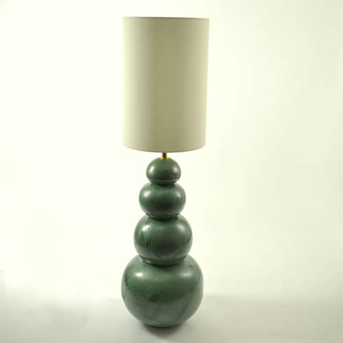 Pair of Large Ceramic Seagreen Floor Lamps attributed to Kaiser