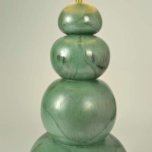 Pair of Large Ceramic Seagreen Floor Lamps attributed to Kaiser