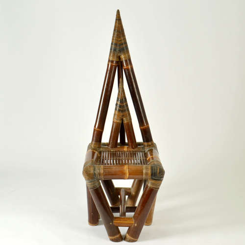 Sculptural Bamboo Chair 1950’s with Triangular Back