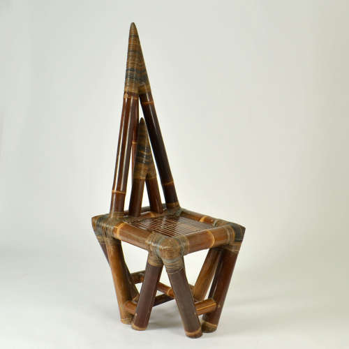 Sculptural Bamboo Chair 1950’s with Triangular Back