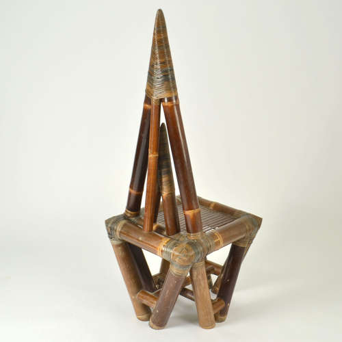 Sculptural Bamboo Chair 1950’s with Triangular Back