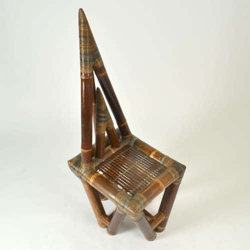 Sculptural Bamboo Chair 1950’s with Triangular Back