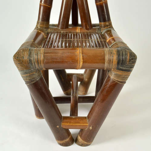 Sculptural Bamboo Chair 1950’s with Triangular Back