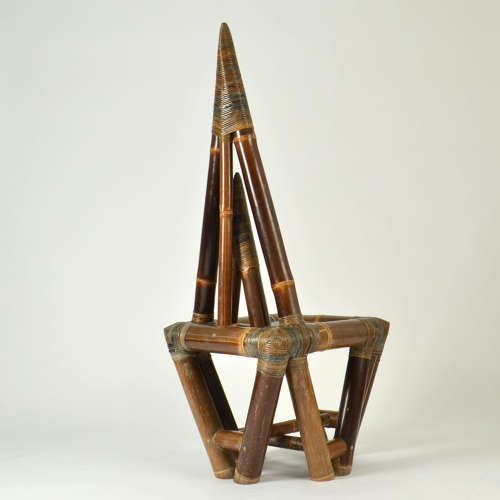 Sculptural Bamboo Chair 1950’s with Triangular Back