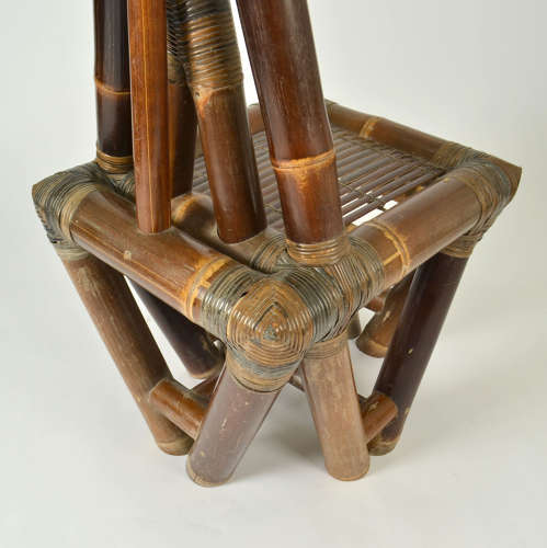 Sculptural Bamboo Chair 1950’s with Triangular Back