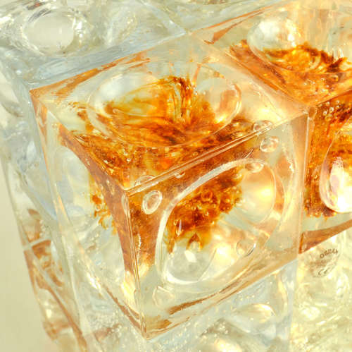Sculptural Poliarte Table Lamp in Glass Cubes Designed by Albano Poli