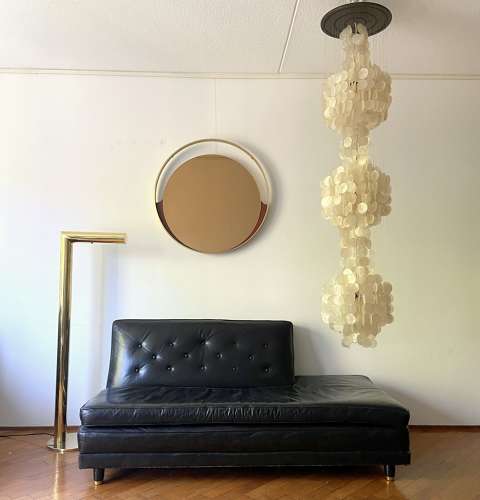 Large Verner Panton style Capiz Shell Chandelier