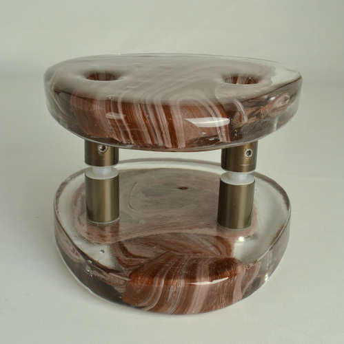 Architectural Pairs of pink Glass Push Pull Double Door Handles