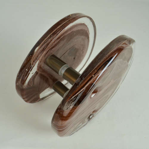 Architectural Pairs of pink Glass Push Pull Double Door Handles
