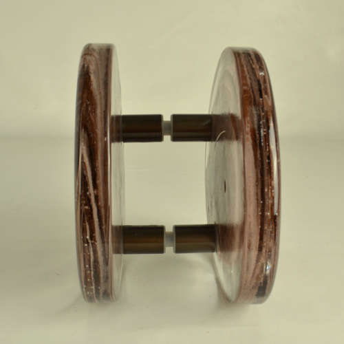 Architectural Pairs of pink Glass Push Pull Double Door Handles