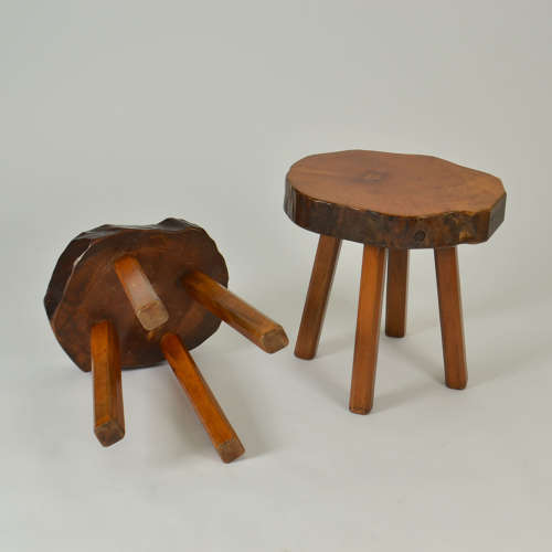 1970s Burl Wood Pair of Side Tables