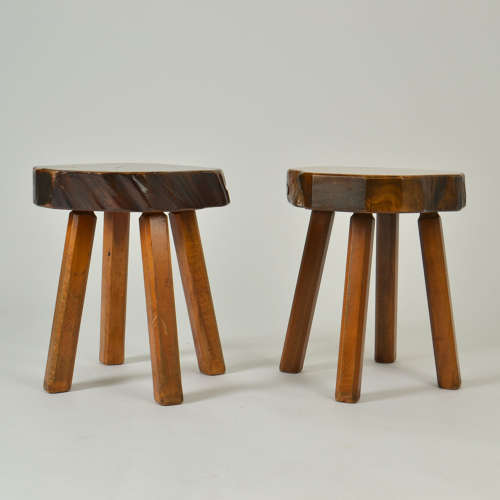 1970s Burl Wood Pair of Side Tables