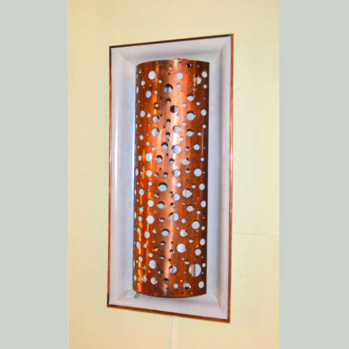 Pair of Large Copper and Grey Metal Wall 1950's Lights
