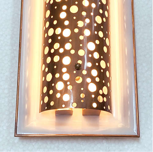 Pair of Large Copper and Grey Metal Wall 1950's Lights