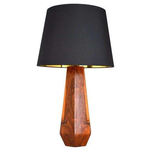 Large Hexagonal Plywood Table Lamp