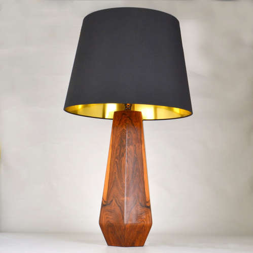 Large Hexagonal Plywood Table Lamp