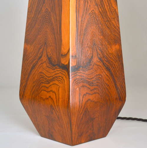 Large Hexagonal Plywood Table Lamp