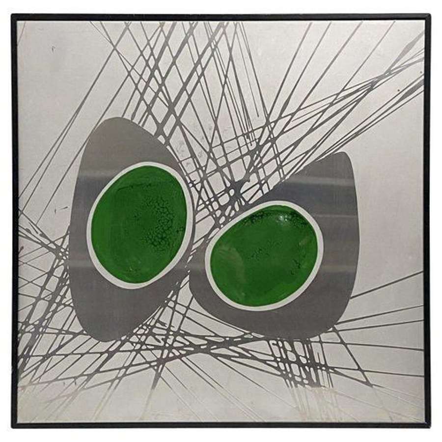 Abstract Enamel Etched Metal by Manfred Jung 1970's