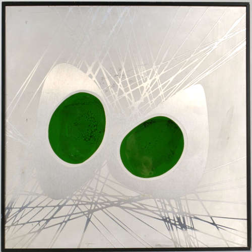 Abstract Enamel Etched Metal by Manfred Jung 1970's