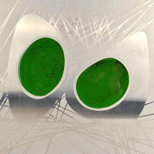 Abstract Enamel Etched Metal by Manfred Jung 1970's