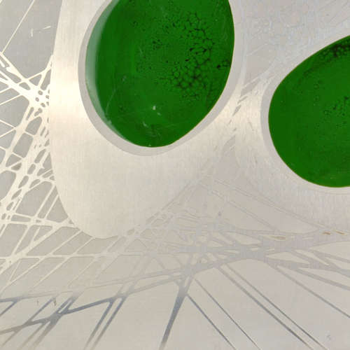 Abstract Enamel Etched Metal by Manfred Jung 1970's