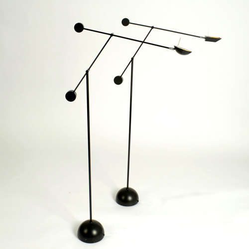 Minimalist Counter Balance Floor Lamp Black 1970s