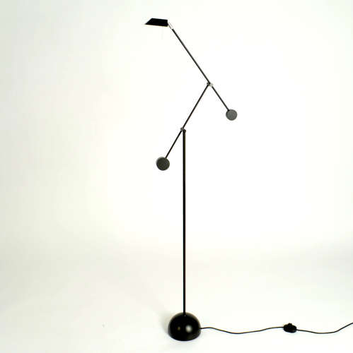 Minimalist Counter Balance Floor Lamp Black 1970s