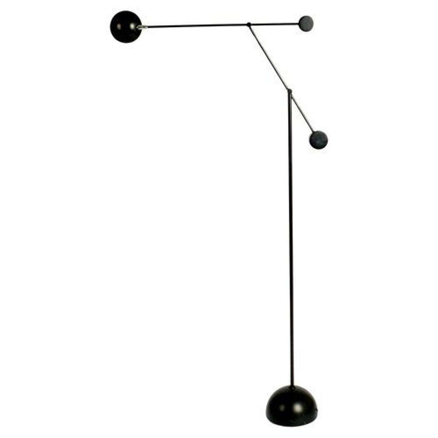 Counter Balance Floor Lamp Minimalist in Black 1970s