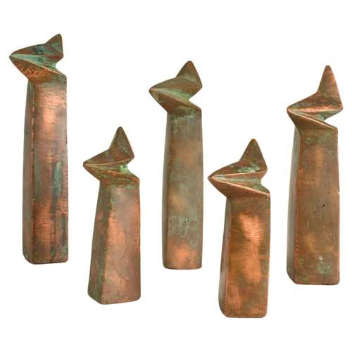 Group of Abstract Copper Sculptures