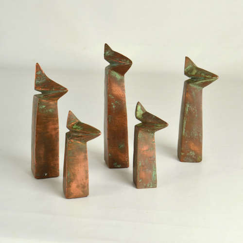 Group of Abstract Copper Sculptures