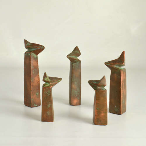 Group of Abstract Copper Sculptures