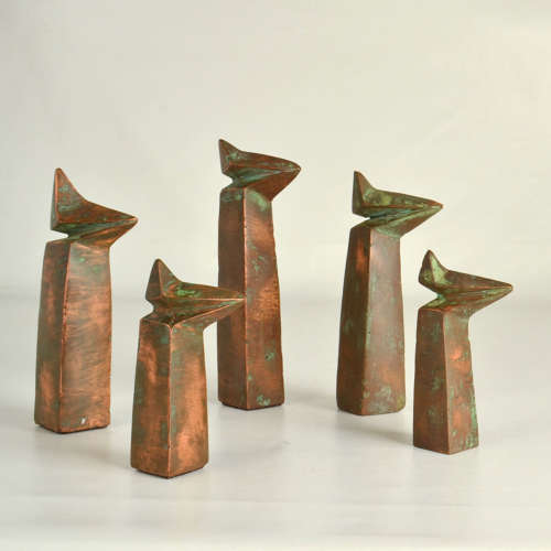 Group of Abstract Copper Sculptures