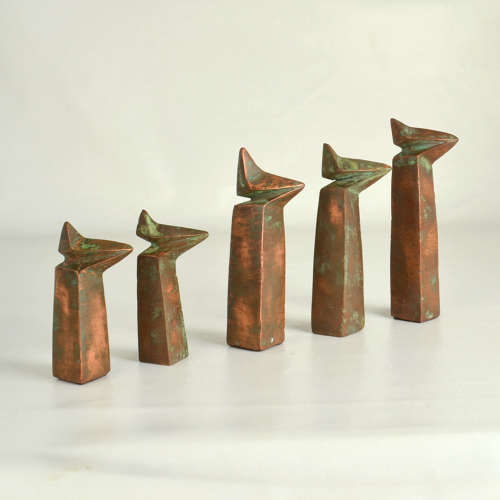 Group of Abstract Copper Sculptures