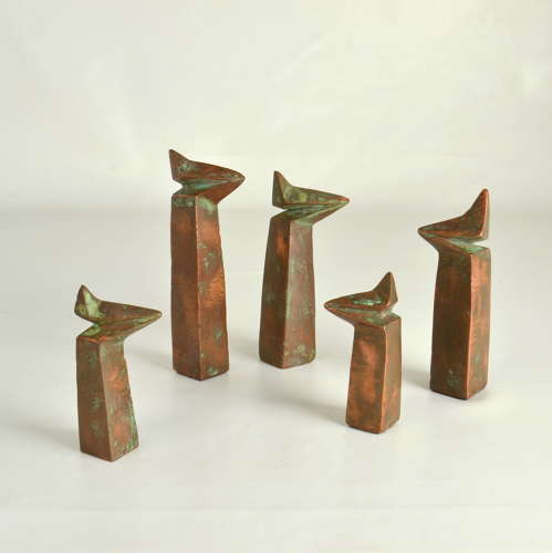 Group of Abstract Copper Sculptures