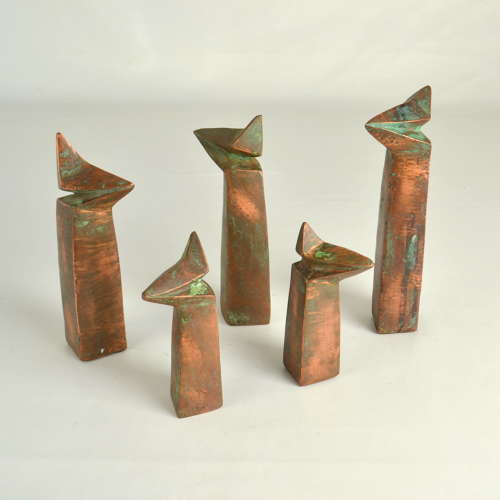 Group of Abstract Copper Sculptures