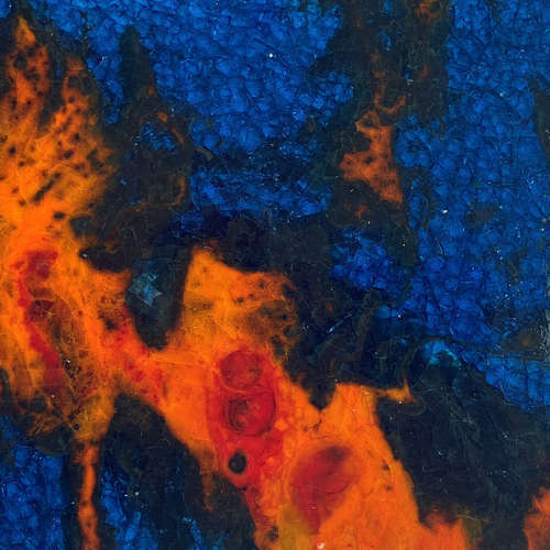 Large Ceramic Art Tiles with Multi Colour Bright Glazes 1960s