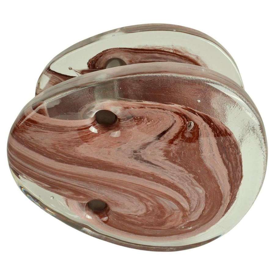 Architectural Pairs of Pink Glass Push Pull Double Door Handles
