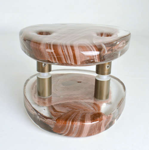 Architectural Pairs of Pink Glass Push Pull Double Door Handles