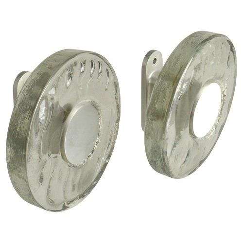 Large Clear Glass Door Handles Round Push & Pull Pair