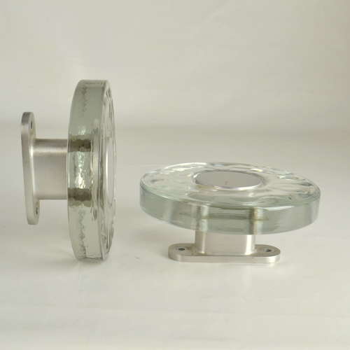 Large Clear Glass Door Handles Round Push & Pull Pair