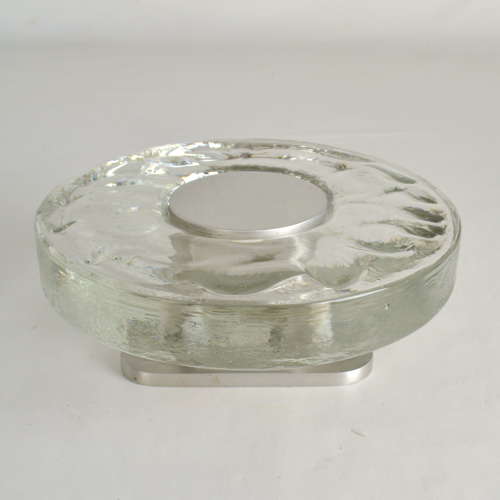 Large Clear Glass Door Handles Round Push & Pull Pair
