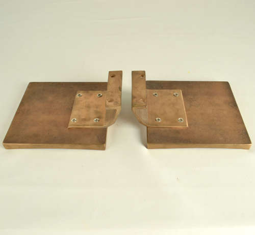 Brutalist Bronze Square Push Pull Door Handles with Embossed Relief