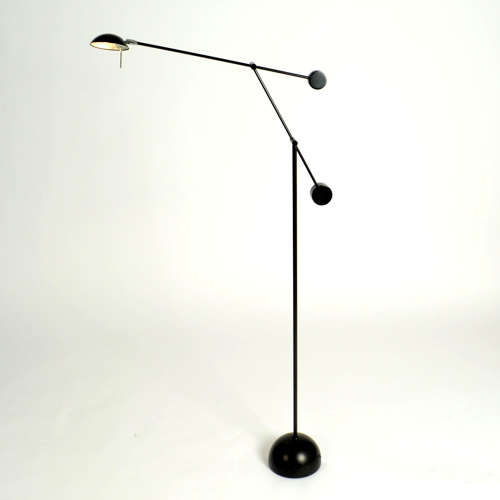 Minimalist Counter Balance Floor Lamp Black 1970s